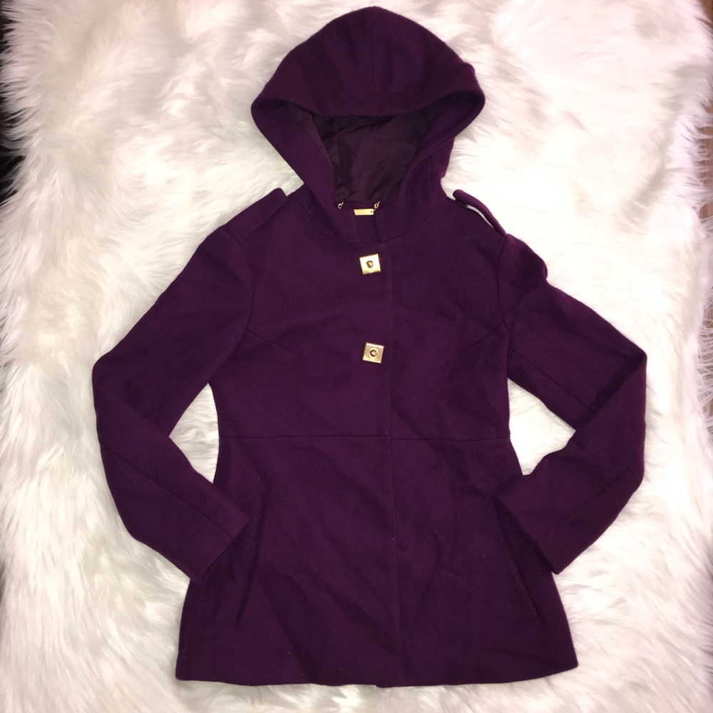 Diane von furstenberg purple coat size 4